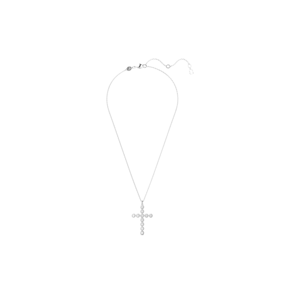 Swarovski Insigne Mixed Cuts Cross Pendant, White and Rhodium Plated