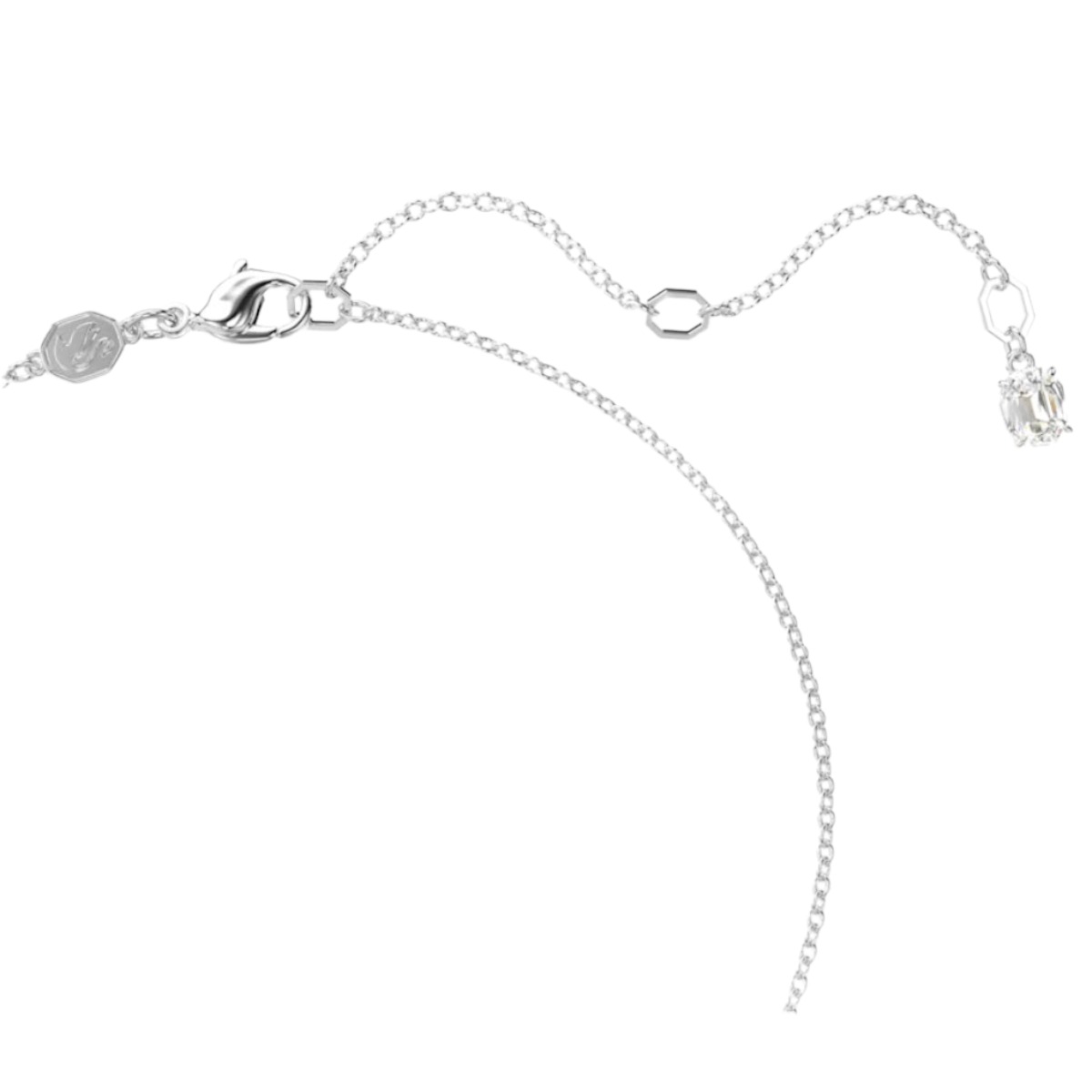 Swarovski Insigne Round Cut Cross Pendant, White and Rhodium Plated