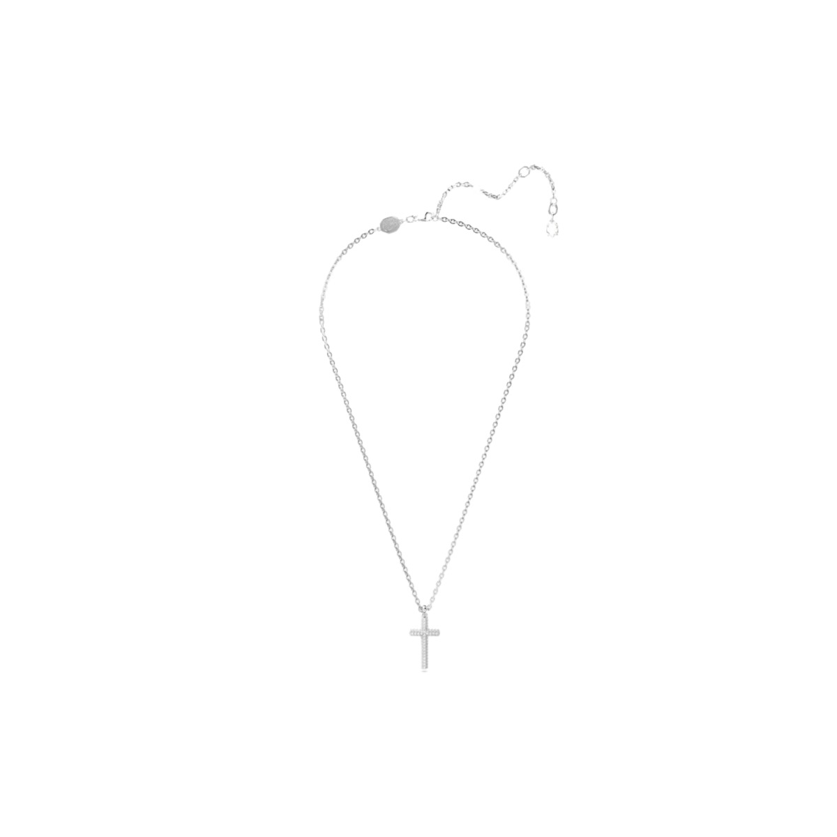 Swarovski Insigne Pave Cross Pendant, White and Rhodium Plated