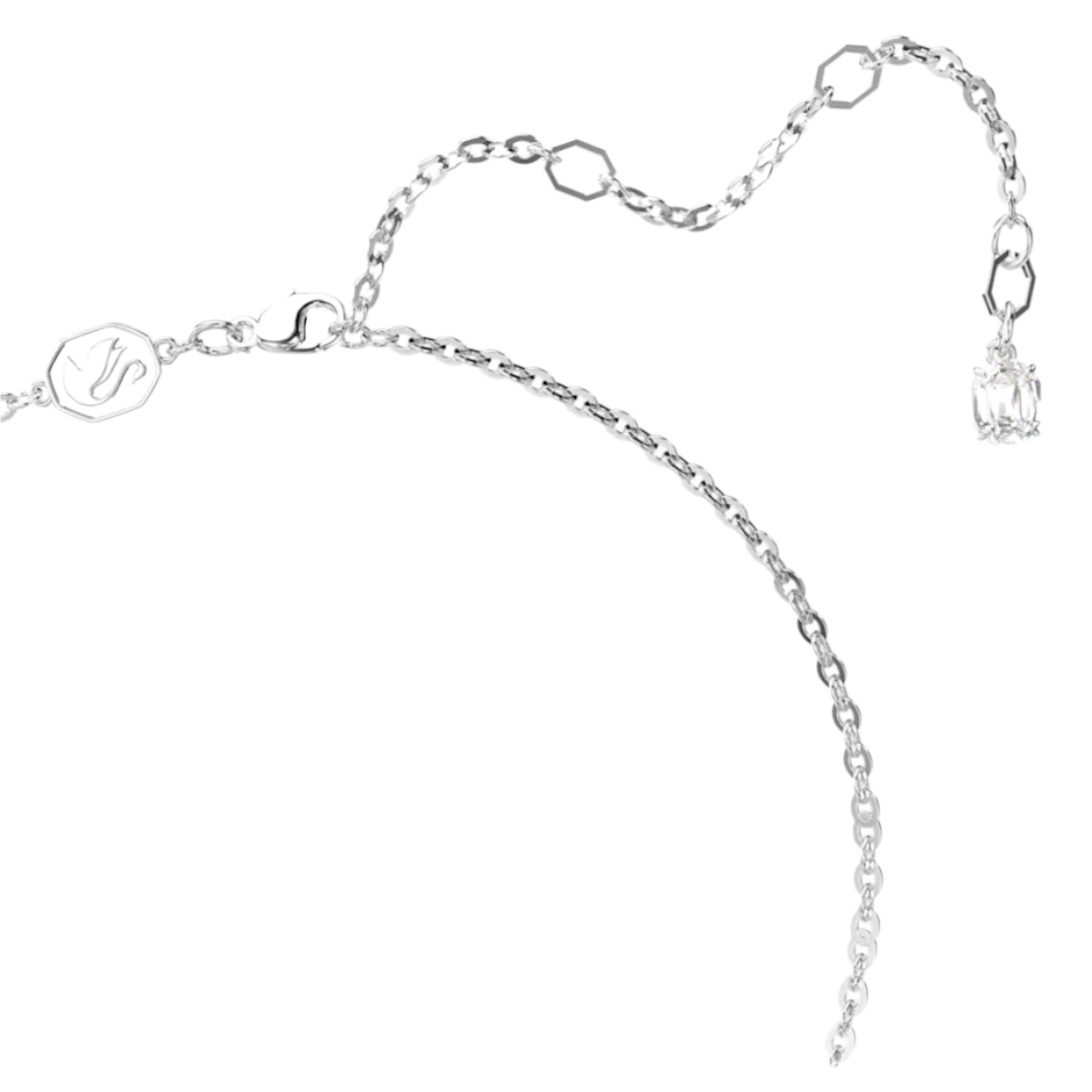 Swarovski Insigne Pave Cross Pendant, White and Rhodium Plated