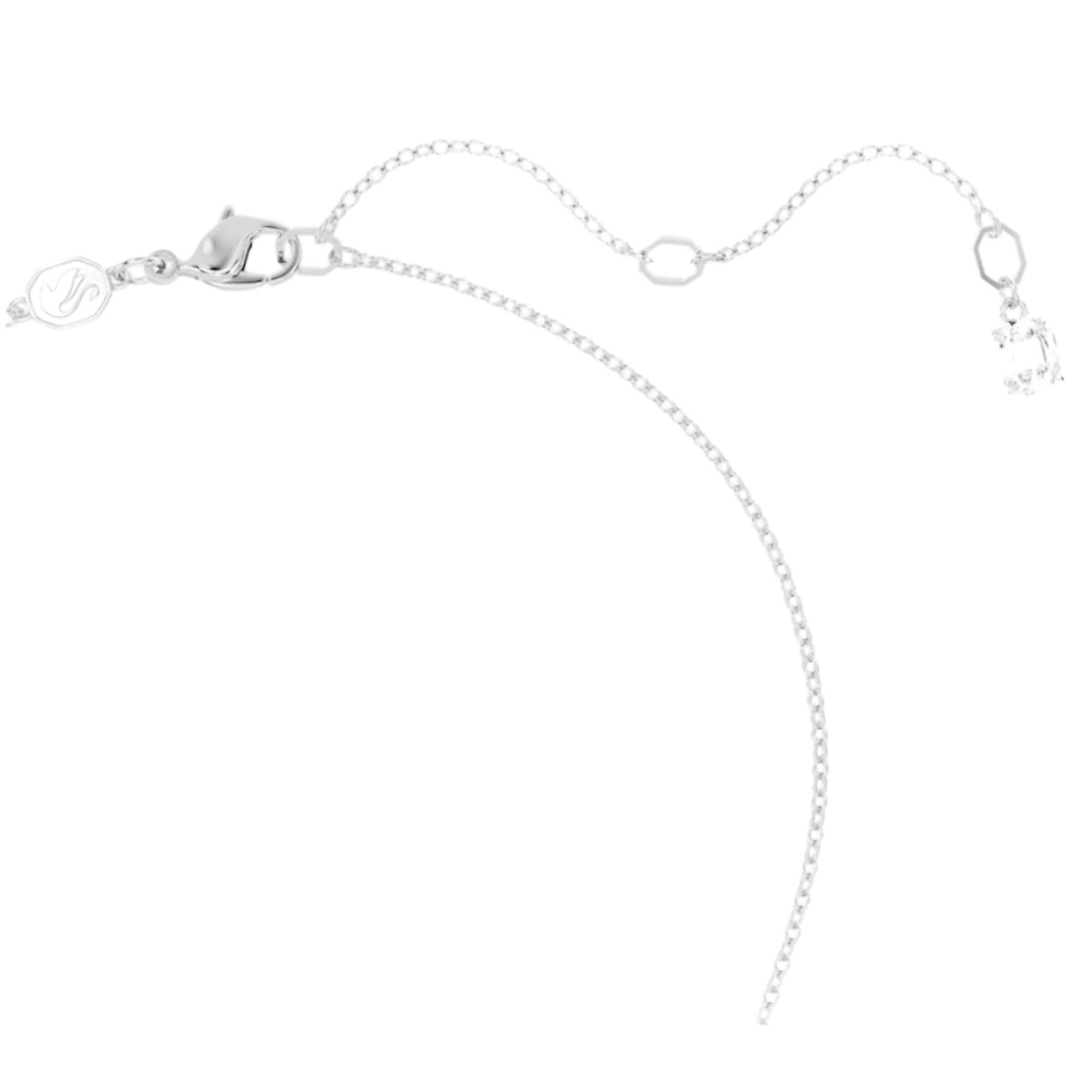 Swarovski Insigne Round Cut Star Pendant, White and Rhodium Plated