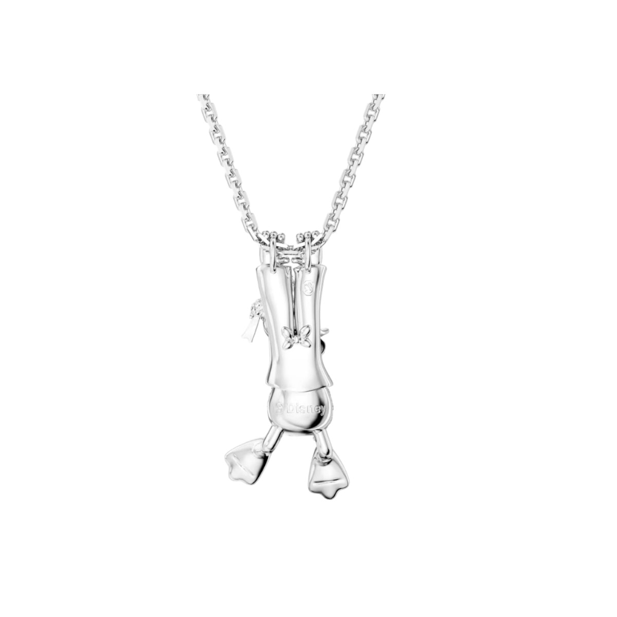 Swarovski Disney Standing Donald Duck Pendant, White and Rhodium Plated