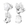 Swarovski Disney Minnie Mouse Asymmetrical Drop Earrings, White and Rhodium Plated