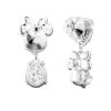 Swarovski Disney Minnie Mouse Asymmetrical Drop Earrings, White and Rhodium Plated
