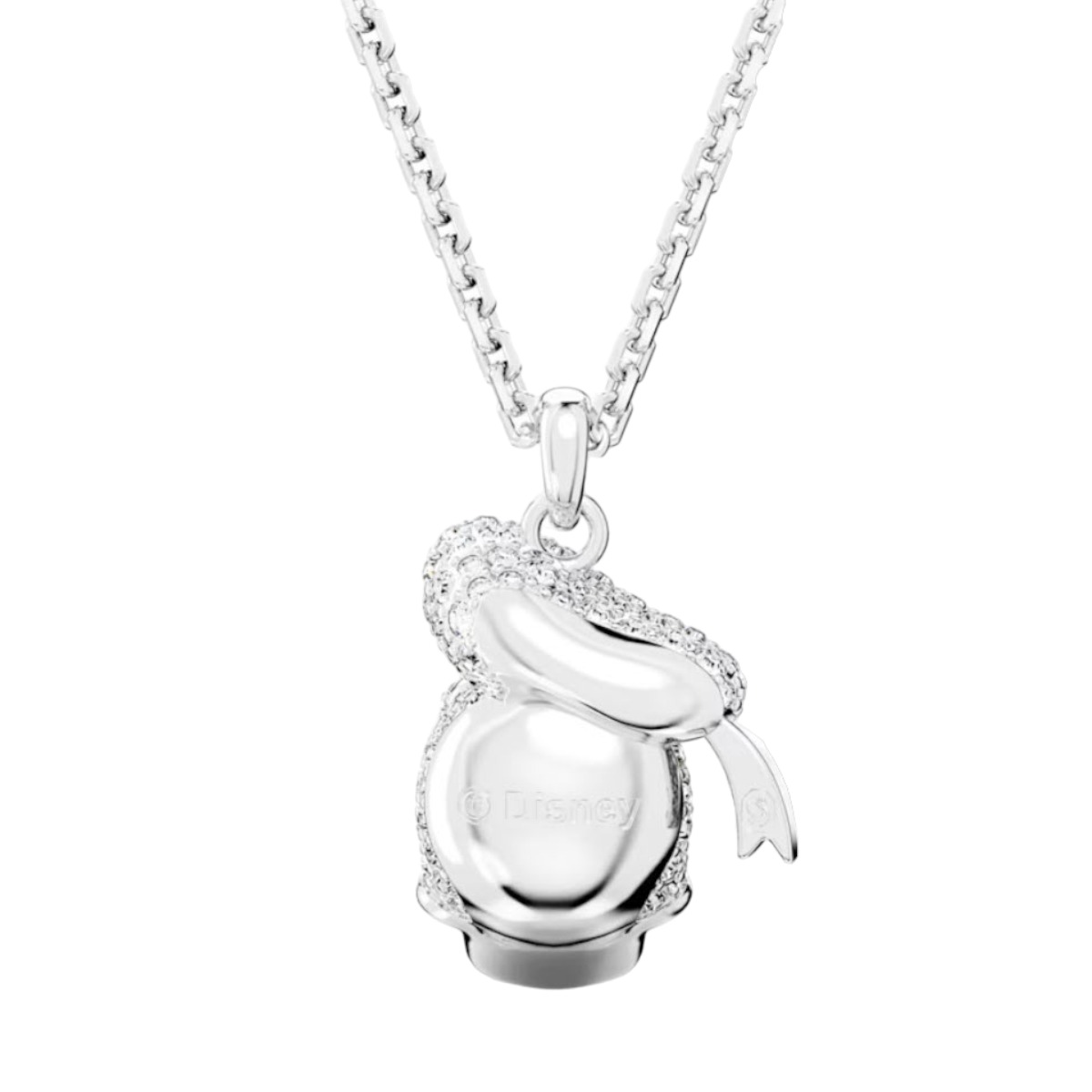Swarovski Disney Donald Duck Pendant, White and Rhodium Plated
