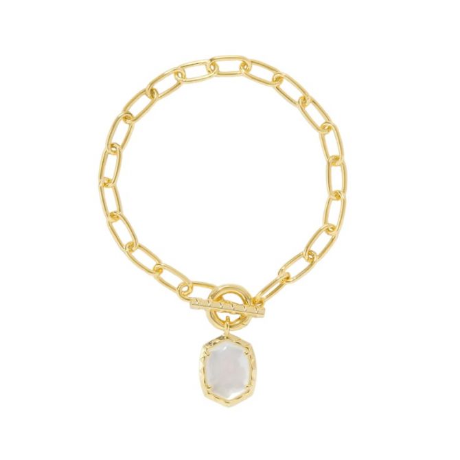 Kendra Scott Daphne Yellow Gold Plated Link and Chain Bracelet in