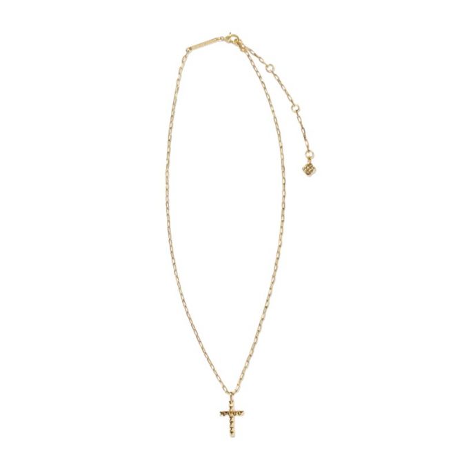 Kendra Scott Jada Cross Short Pendant Necklace in Yellow Gold Plate