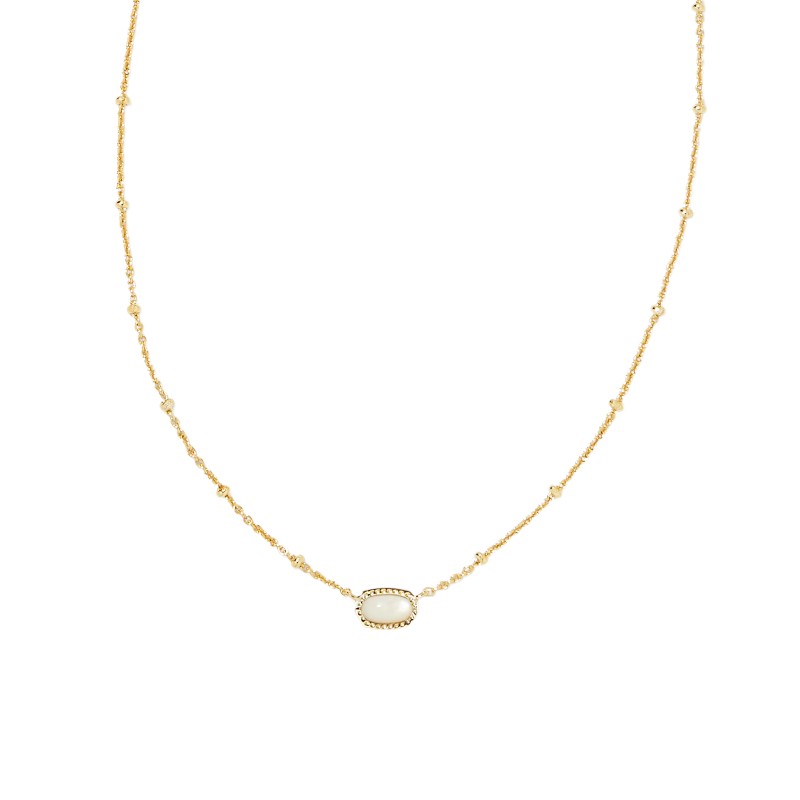 KENDRA SCOTT Elle Lattice Frame Gold Large Long Pendant