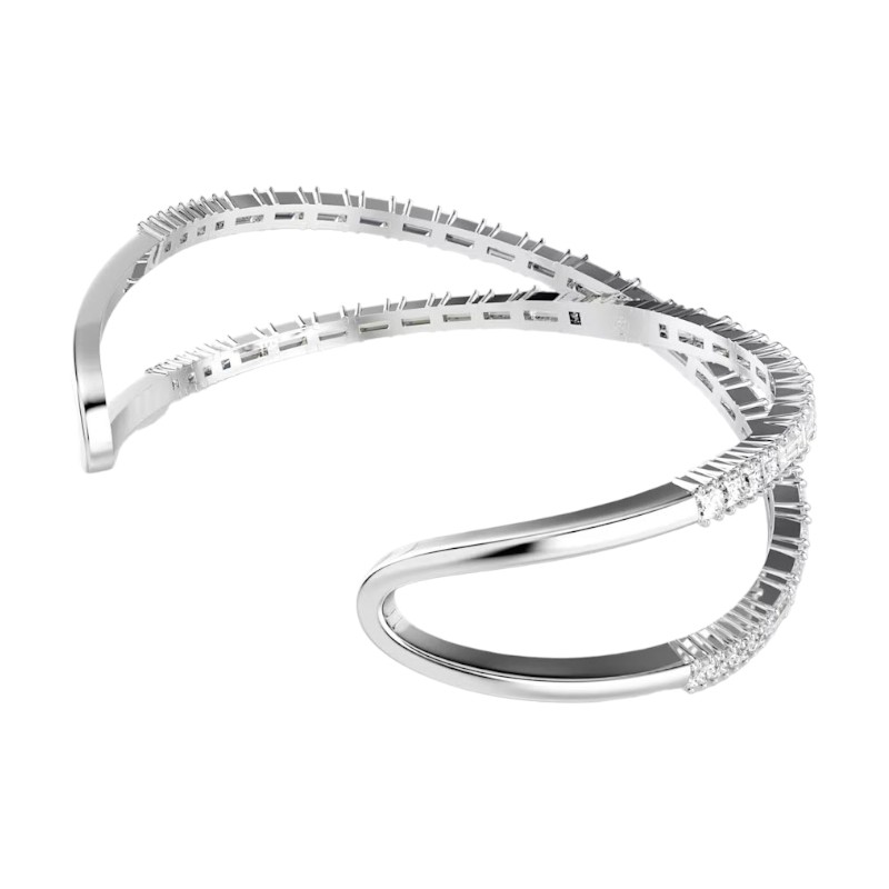 Swarovski Hyperbola White and Rhodium Plated Infinity Cuff, Large
