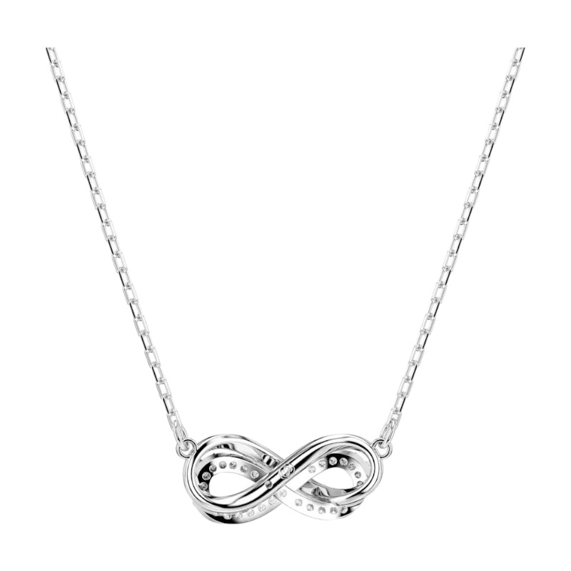 Swarovski Hyperbola Pave Pendant Necklace, White and Rhodium Plated