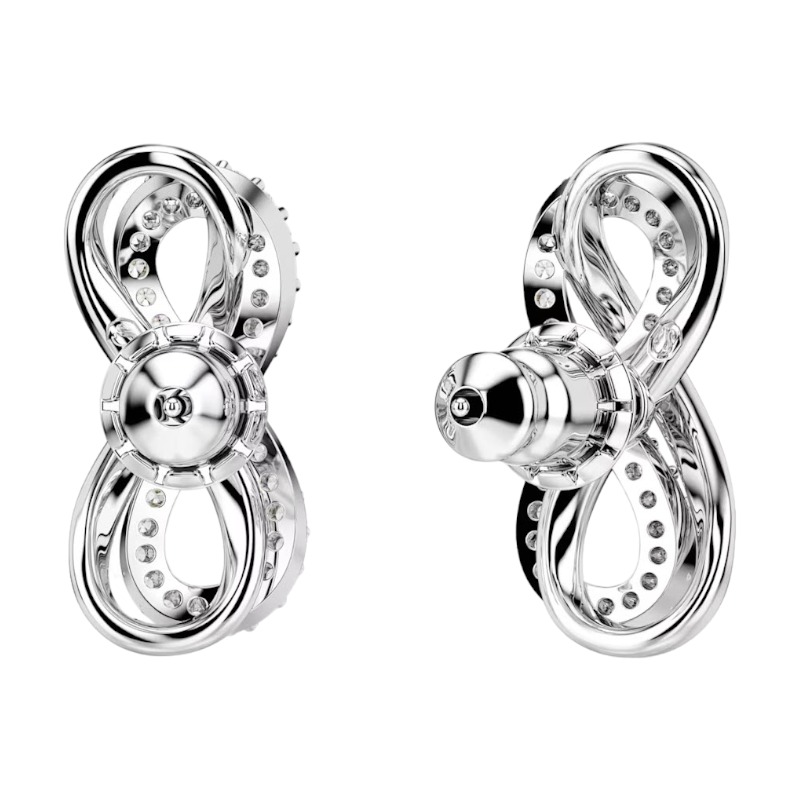 Swarovski Hyperbola Infinity Stud Earrings, White and Rhodium Plated