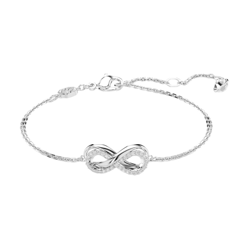 Swarovski Hyperbola Infinity Bracelet, White and Rhodium Plated