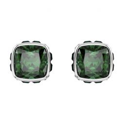 Swarovski Idyllia Clover Stud Earrings, Green and Gold Tone