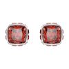 Swarovski July Birthstone Square Cut Stud Earrings, Red and Rhodium Plated