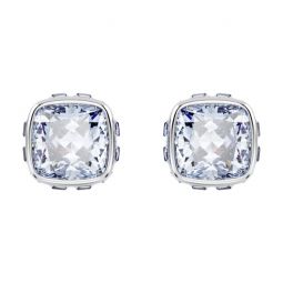 【安心発送】 Birthstone October Swarovski Square Pink Earrings, Stud Cut アンティーク雑貨