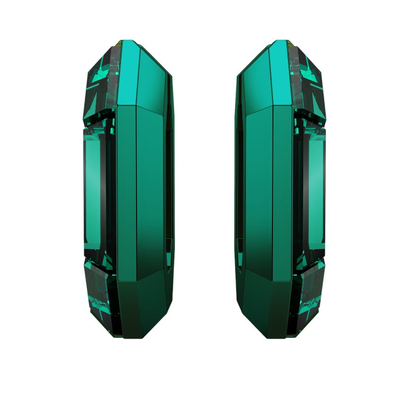 Swarovski Lucent Small Octagon Shape Hoop Earrings, Green