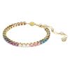 Swarovski Matrix Round Cut Bracelet, Multicolored and Gold Tone Plated