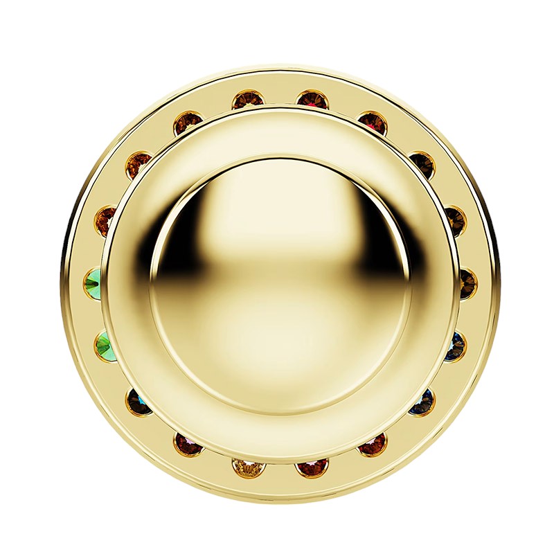 Swarovski Matrix Round Cut Tack Pin, Multicolored and Gold Tone Plated