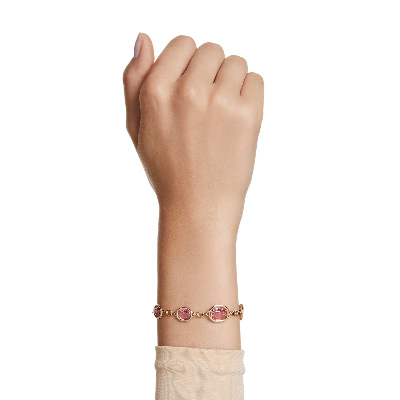 Swarovski Imber Octagon Cut Bracelet, Pink and Gold Tone Plated