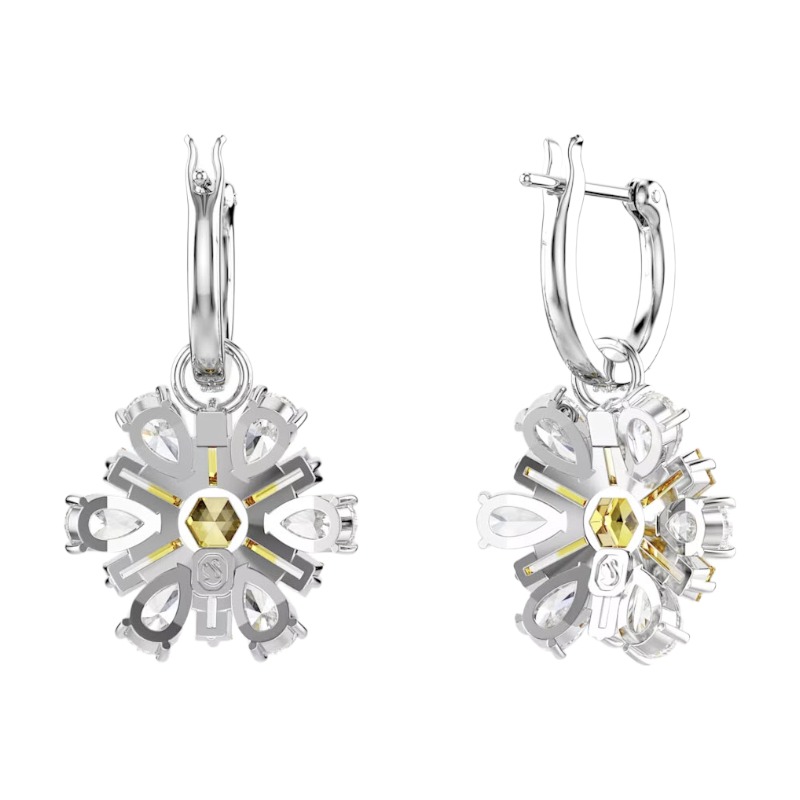 Swarovski Idyllia Flower Drop Earrings, Gold and Rhodium Plated