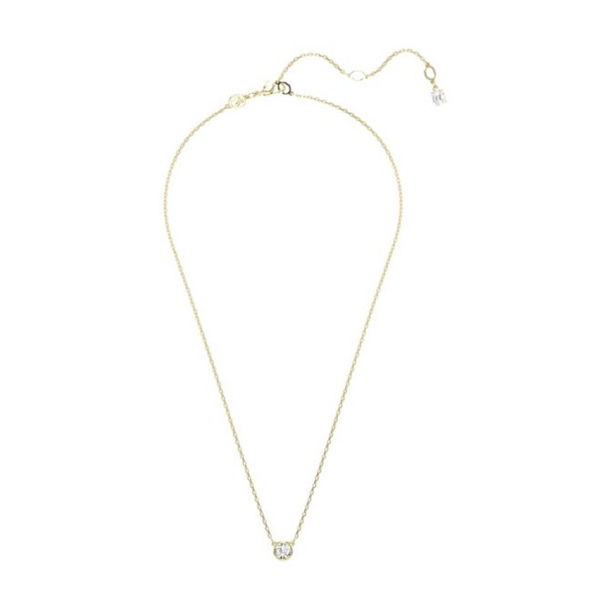 Swarovski Imber Round Cut Pendant, White and Yellow Gold