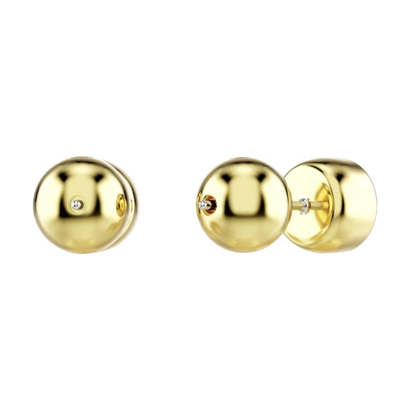 Swarovski Imber Round Cut Stud Earrings, White and Yellow Gold Tone Plated