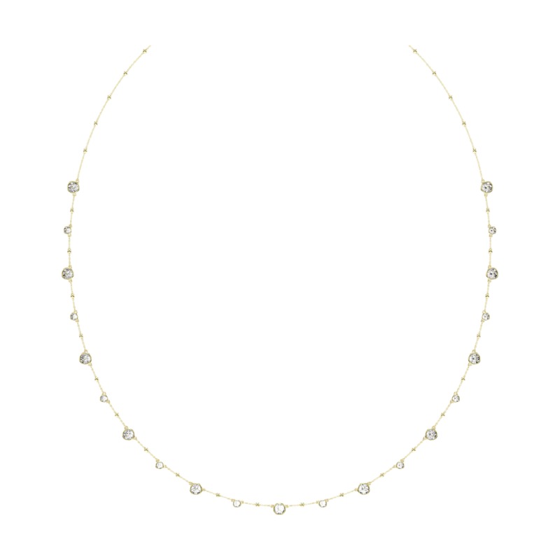 Swarovski Imber Strandage Round Cut Strand Necklace, White and Yellow Gold Tone Plated
