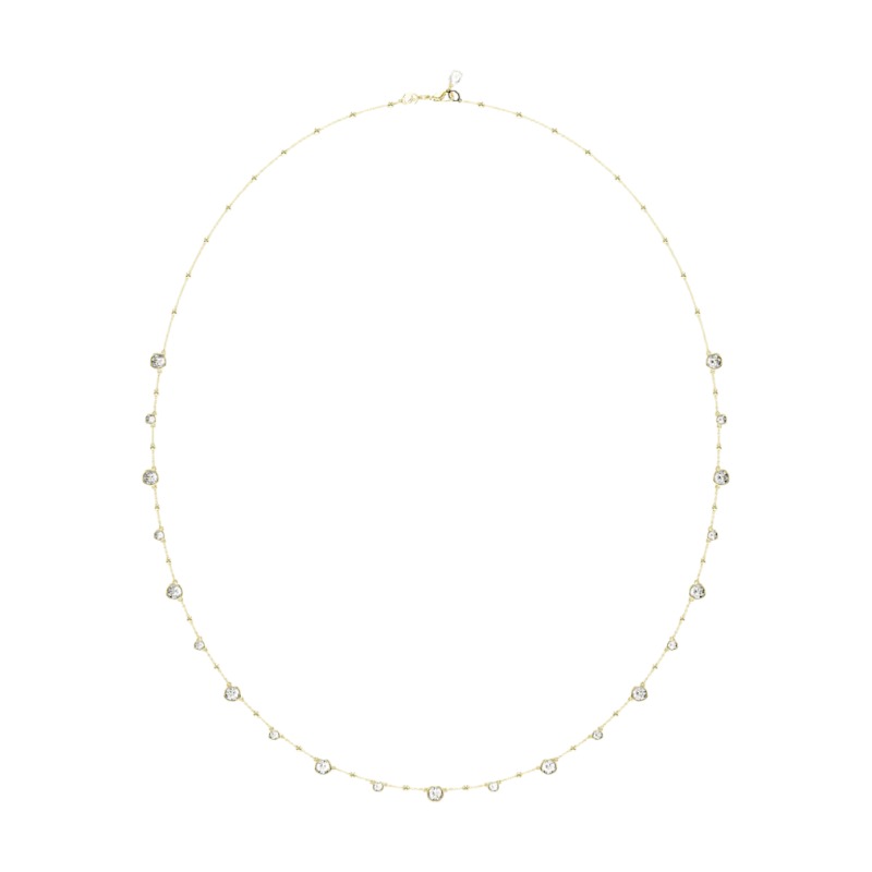 Swarovski Imber Strandage Round Cut Strand Necklace, White and Yellow Gold Tone Plated