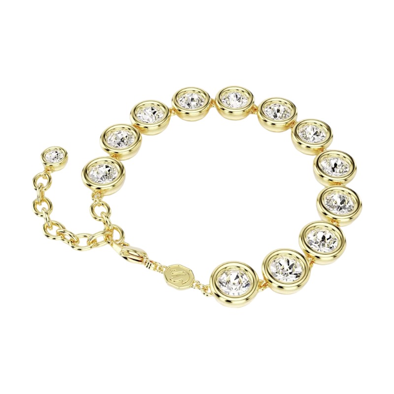 Swarovski Imber Round Cut Bracelet, White and Yellow Gold Tone Plated