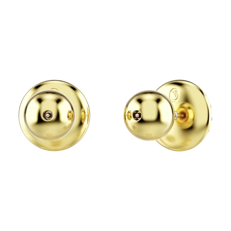 Swarovski Meteora Stud Earrings, White and Yellow Gold Tone Plated