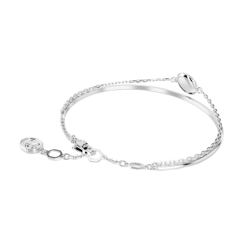 Swarovski Meteora Bangle, White and Rhodium Plated | 5683447 | Borsheims