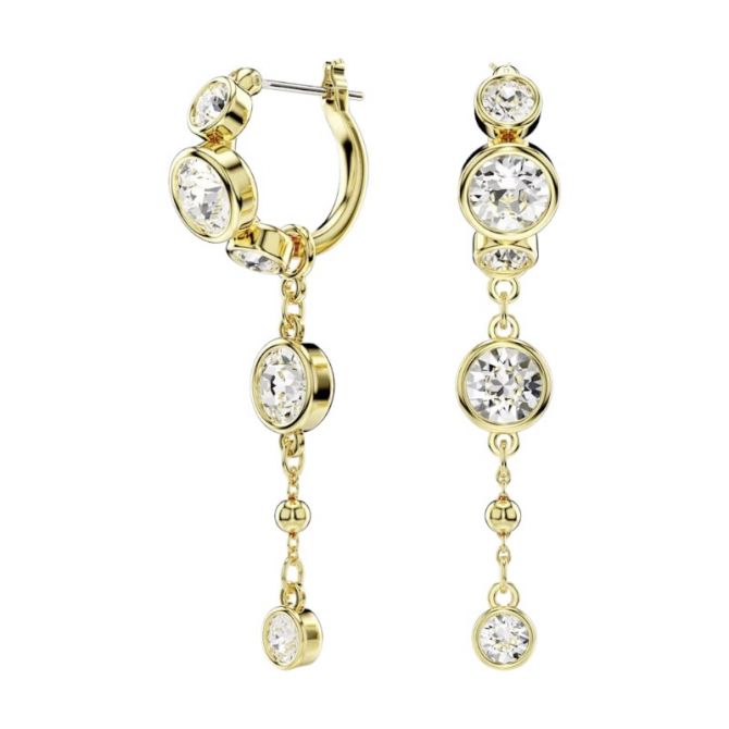 Swarovski Imber Round Cut Drop Earrings, White and Mixed Metal Finish