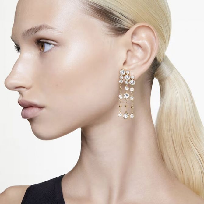 Swarovski Imber Round Cut Chandelier Drop Earrings, White