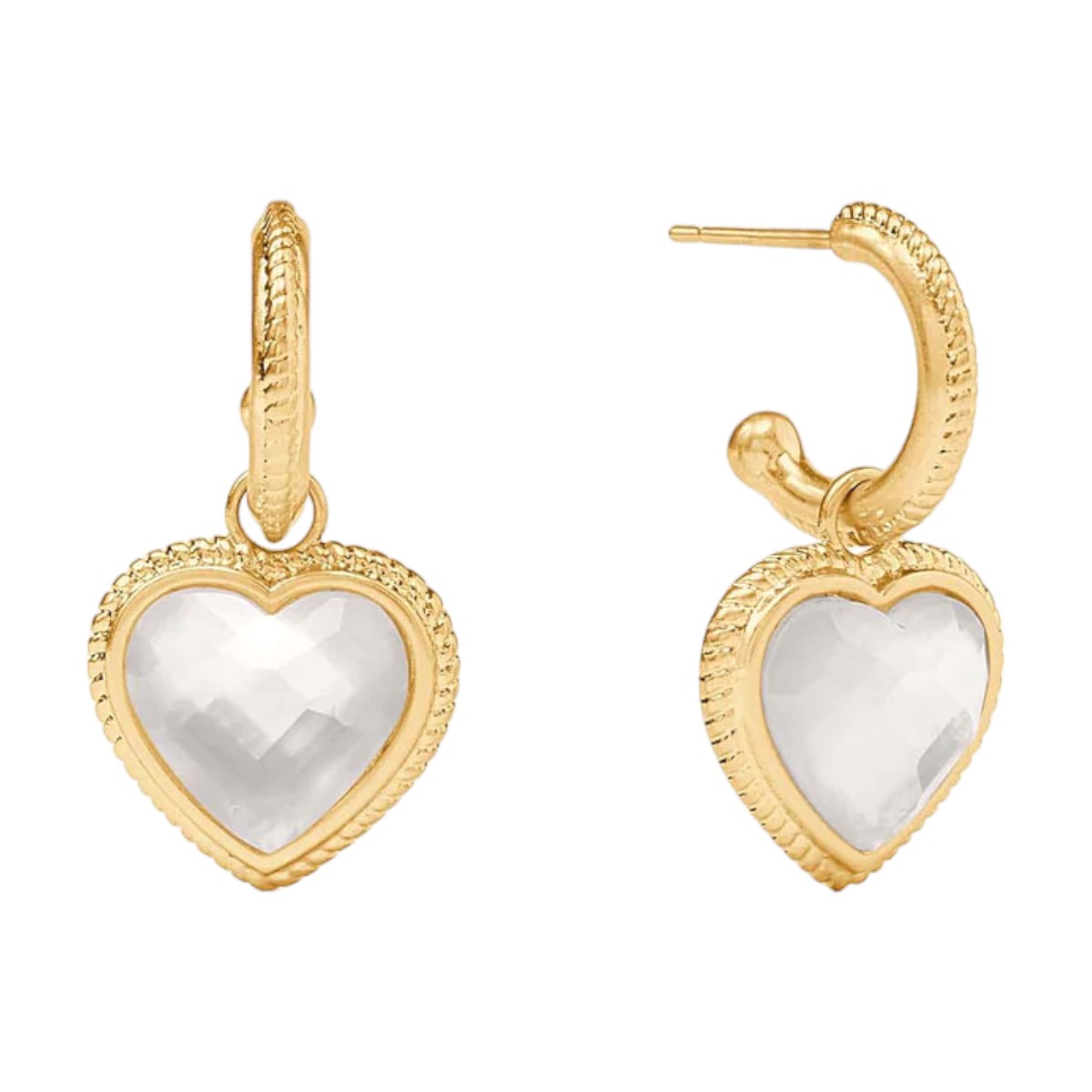 {Julie Vos} Astor Pearl Hoop & Charm Earring-Gold-Pearl