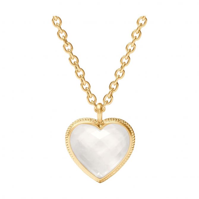 Julie Vos Heart Pendant Necklace, Iridescent Clear Crystal