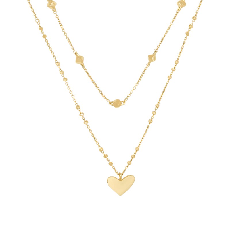 Kendra Scott Ari Yellow Gold Plated Heart MultiStrand Necklace