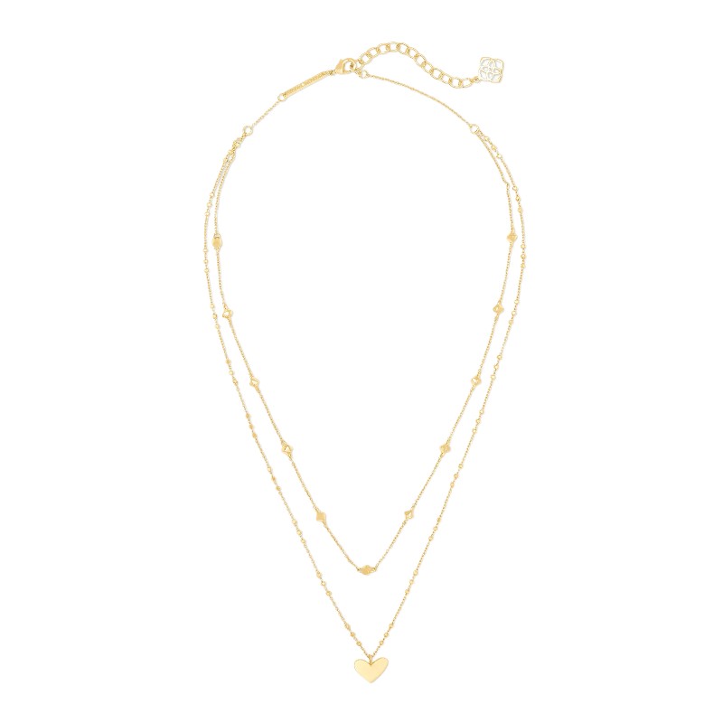 Kendra Scott Ari Yellow Gold Plated Heart MultiStrand Necklace