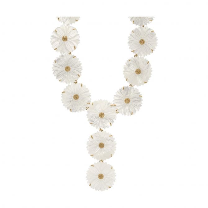 Capucine De Wulf Mermaid Garden Floral Convertible Necklace, Mother of Pearl