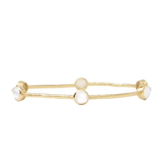 Julie Vos Medium Milano Luxe Bangle, Iridescent Clear Crystal