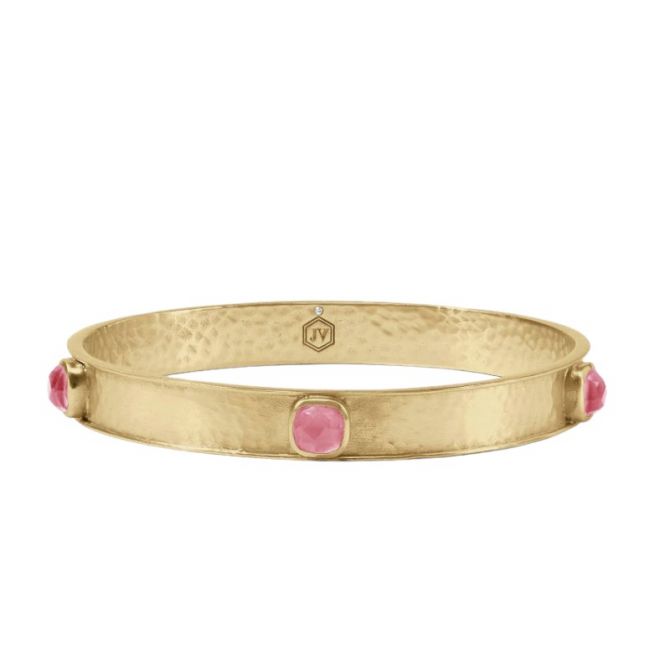 Julie Vos Medium Catalina Stone Bangle, Iridescent Peony Pink