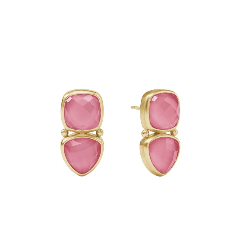 Julie Vos Aquitaine Midi Earrings, Iridescent Peony Pink