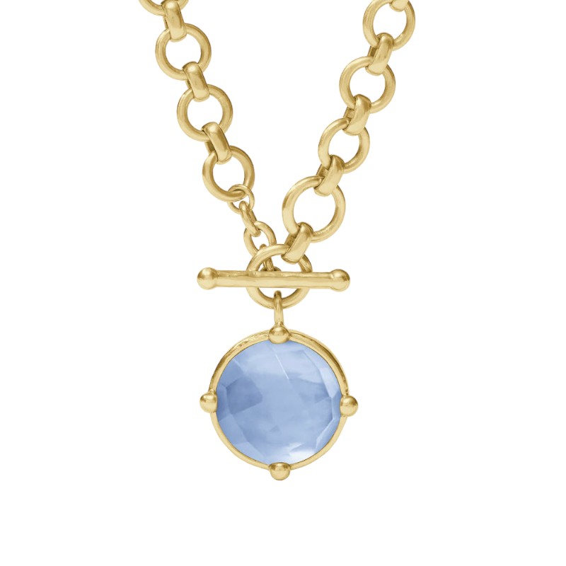 Julie Vos Honeybee Demi Necklace, Iridescent Chalcedony Blue