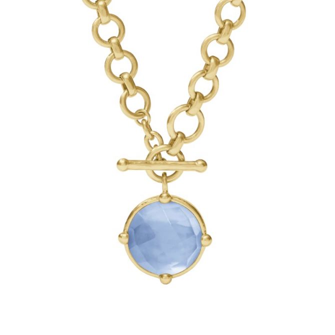 Julie Vos Honeybee Demi Necklace, Iridescent Chalcedony Blue