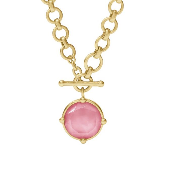 Julie Vos Honeybee Demi Necklace, Iridescent Peony Pink