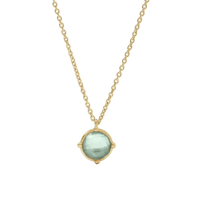 Julie Vos Honeybee Solitaire Necklace, Iridescent Aquamarine Blue
