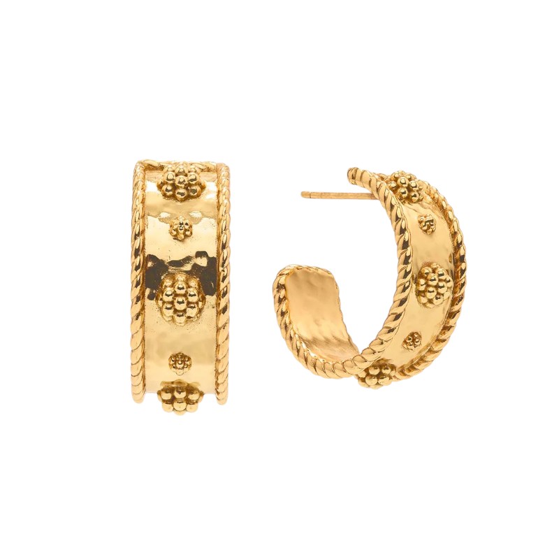 Capucine De Wulf Berry Classic Small Hoop Earrings, Yellow Gold Plated