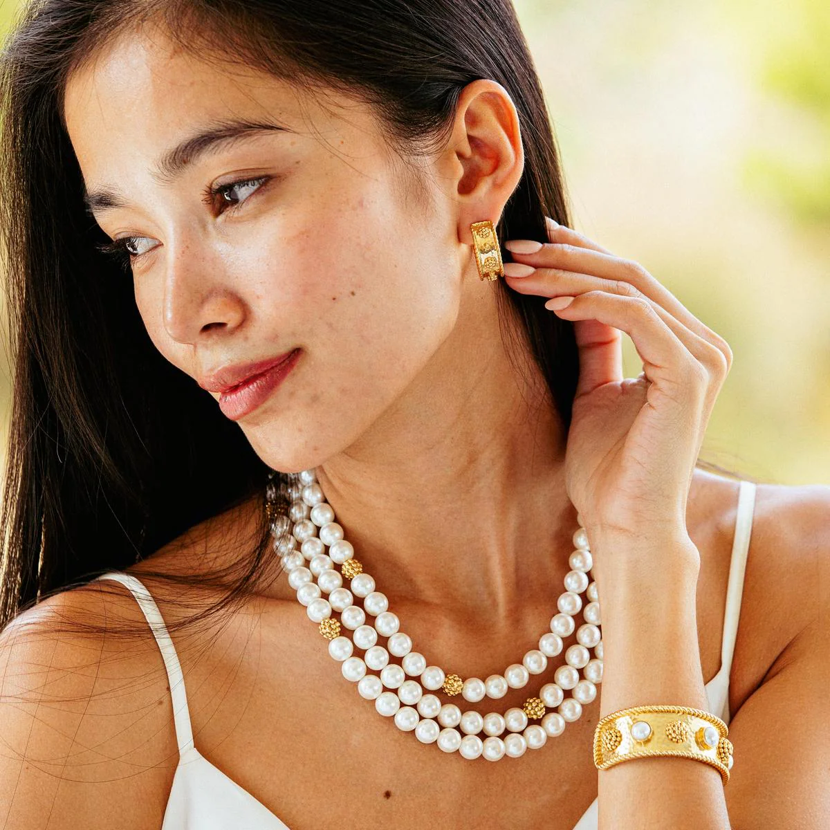 Capucine De Wulf Berry Classic Small Hoop Earrings, Yellow Gold Plated