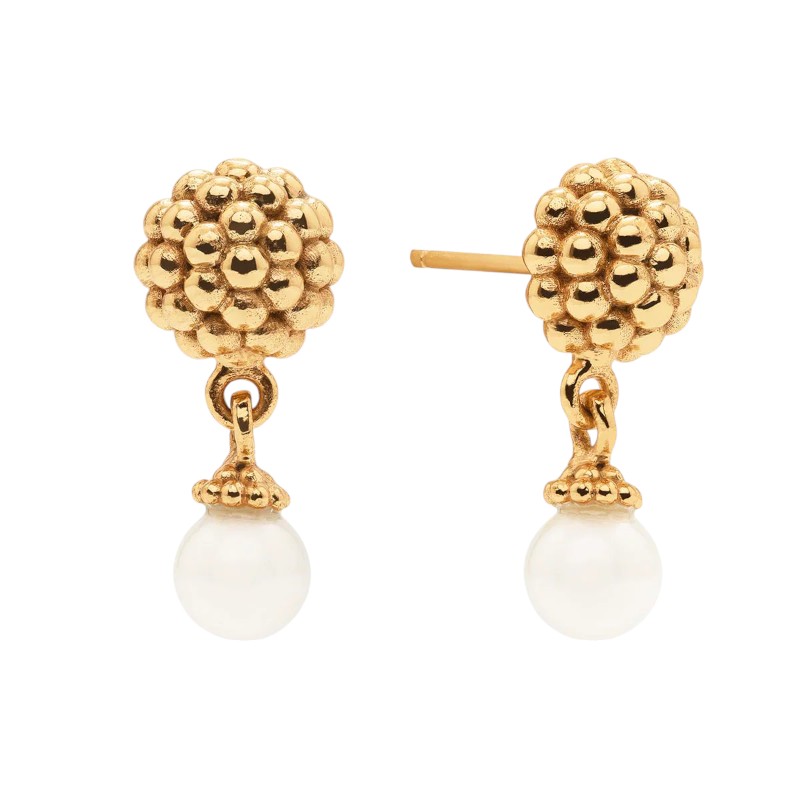 Capucine De Wulf Berry Drop Stud Earrings, Pearl