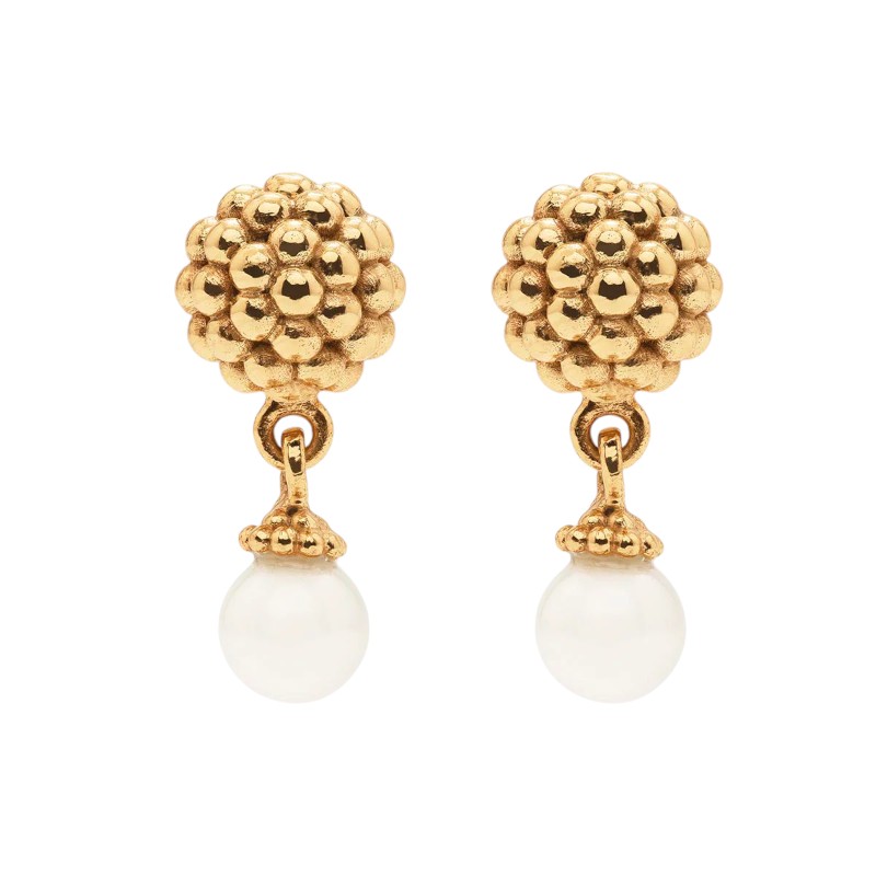 Capucine De Wulf Berry Drop Stud Earrings, Pearl