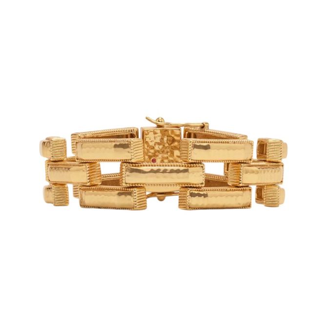 Capucine De Wulf Pathway Link Bracelet in Yellow Gold Plate, 7.5"